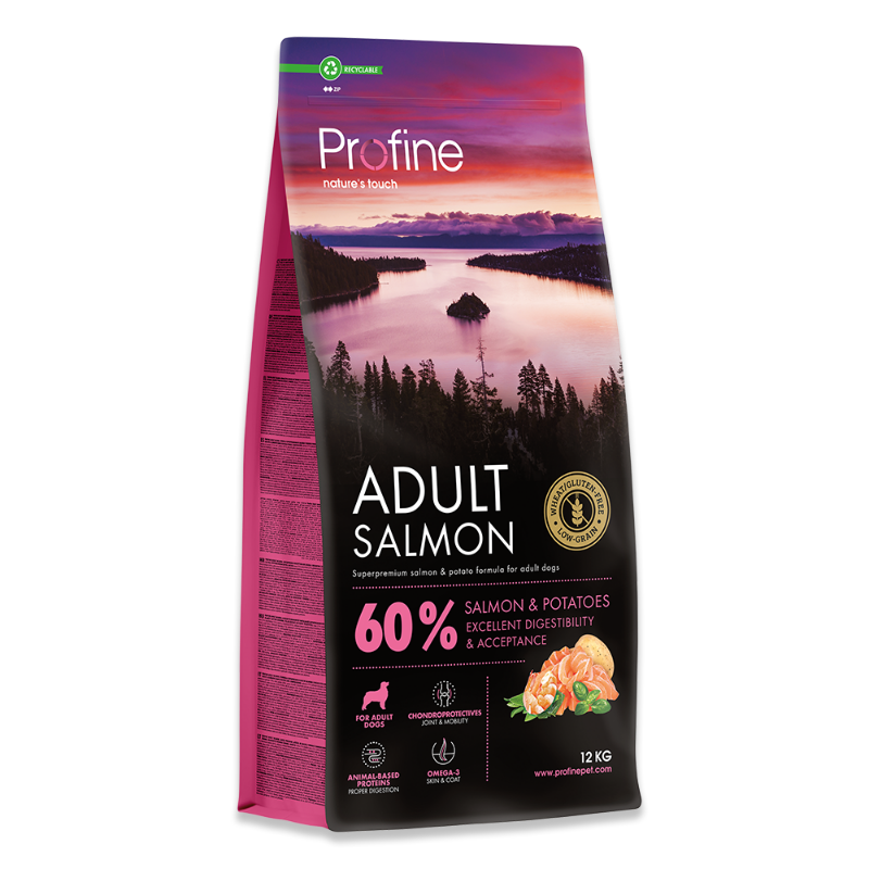 Profine Adult Salmon (12 kg) fuldfoder med 37% laks til voksne hunde 
